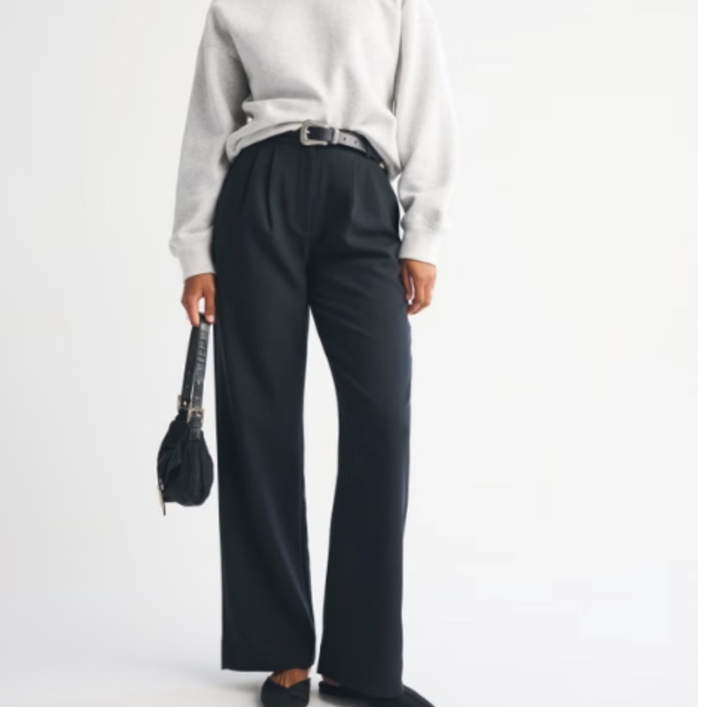 Abercrombie & Fitch Charcoal Wide-Leg Pants